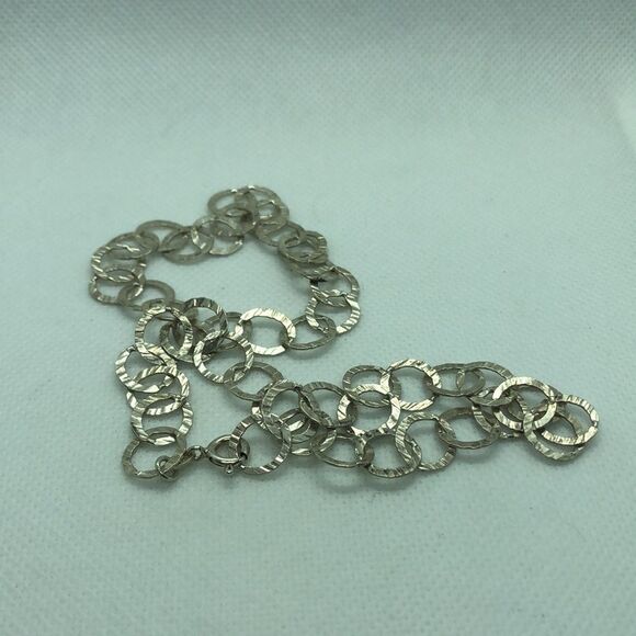 💛 Set 925 Silver Circle Necklace & Bracelet - Picture 2 of 8